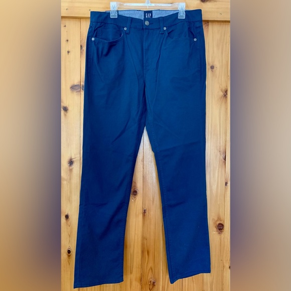 New With Tags Mens Gap 5 Pocket Pants 34x32 Slim Fit Stretch Midnight Blue - Picture 1 of 5